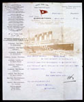 Letter from the White Star Line